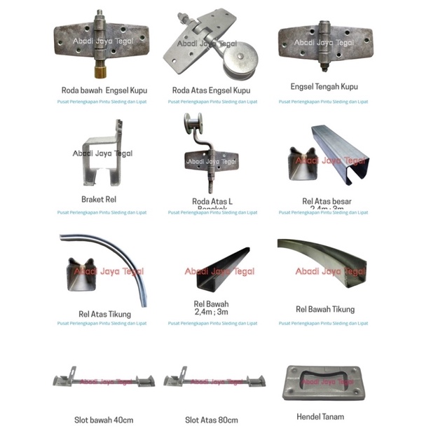 Paket Rel pintu lipat 3m 4Daun Pintu