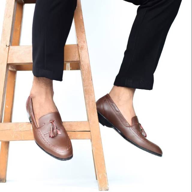 Promoo !!!! Sepatu slip on pria cevany casual slop formal kerja kantor kulit asli santai kuliah