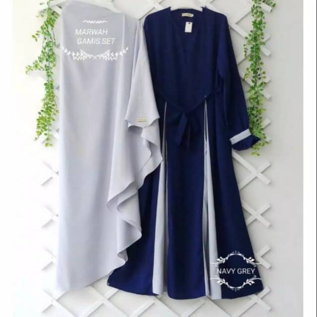 Baju syar'i / baju setelan / baju plus khimar / Marwah syar'i termurah