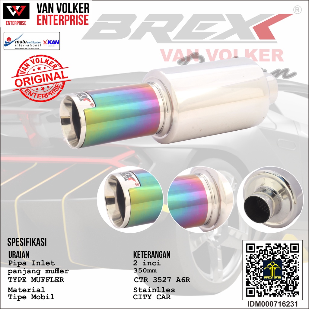 knalpot mobil racing Brexx Original suara bass gahar adem type  CTR 3527 A6R