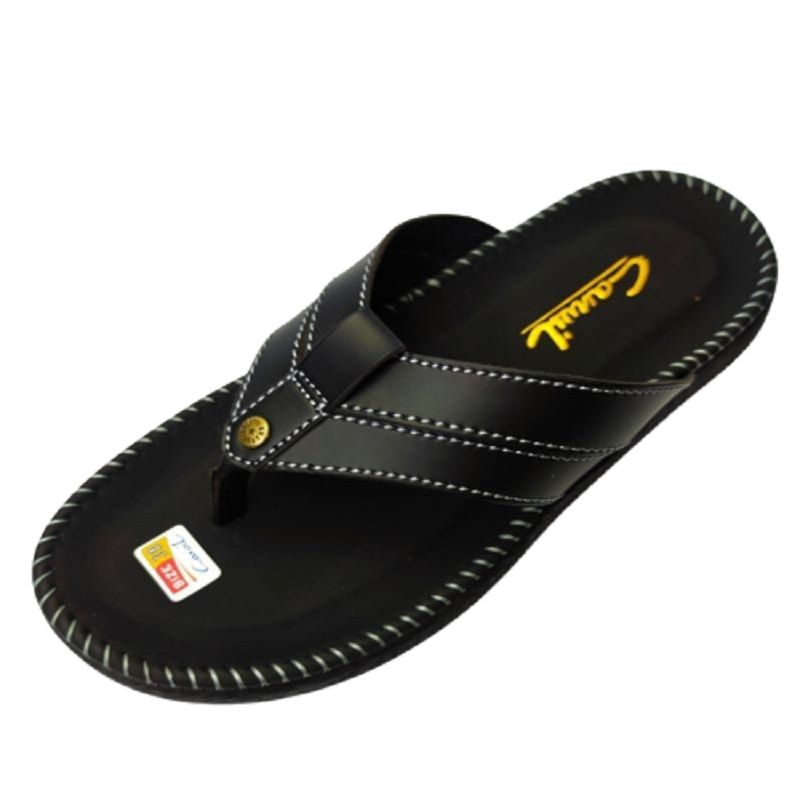 HOT PRODUCT / SANDAL KULIT PRIA / SANDAL JEPIT TERBARU / SANDAL PRIA - ANAMEX-Jepit hitam