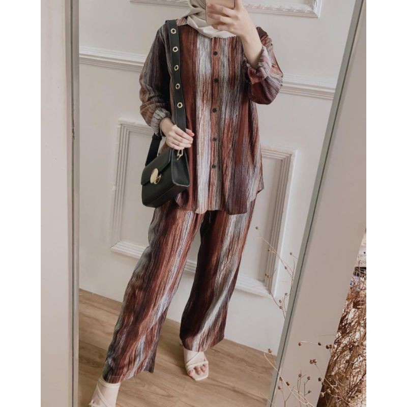 MANDA ONE SET WANITA / SETELAN RAYON DAILY ONE SET BAJU SETELAN PAJIMAS WANITA KEKINIAN-TAMORA SET