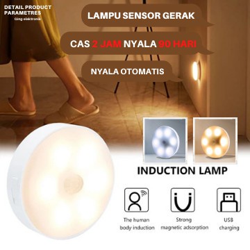 Lampu Led Sensor Gerak Otomatis / Led Induction Night Light /  Motion Sensor Led Light Usb Charging Pir Human Body Induction Lamp Bedroom Light