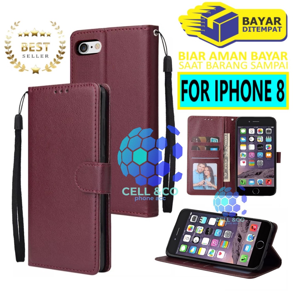 Flip cover IPHONE 8 Flip case buka tutup kesing hp casing hp flip case leather wallet