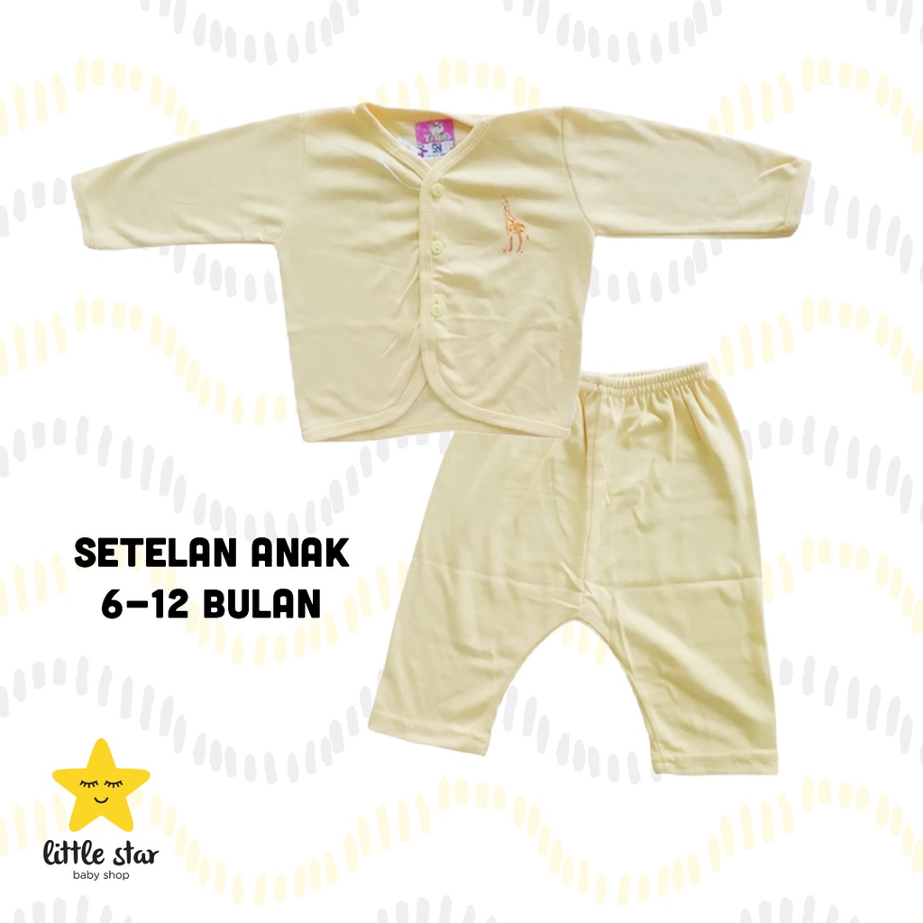 Y-lin Setelan Polos Bayi Cewek Cowok | Set Piyama Piama Baju Tidur Bayi Laki Perempuan