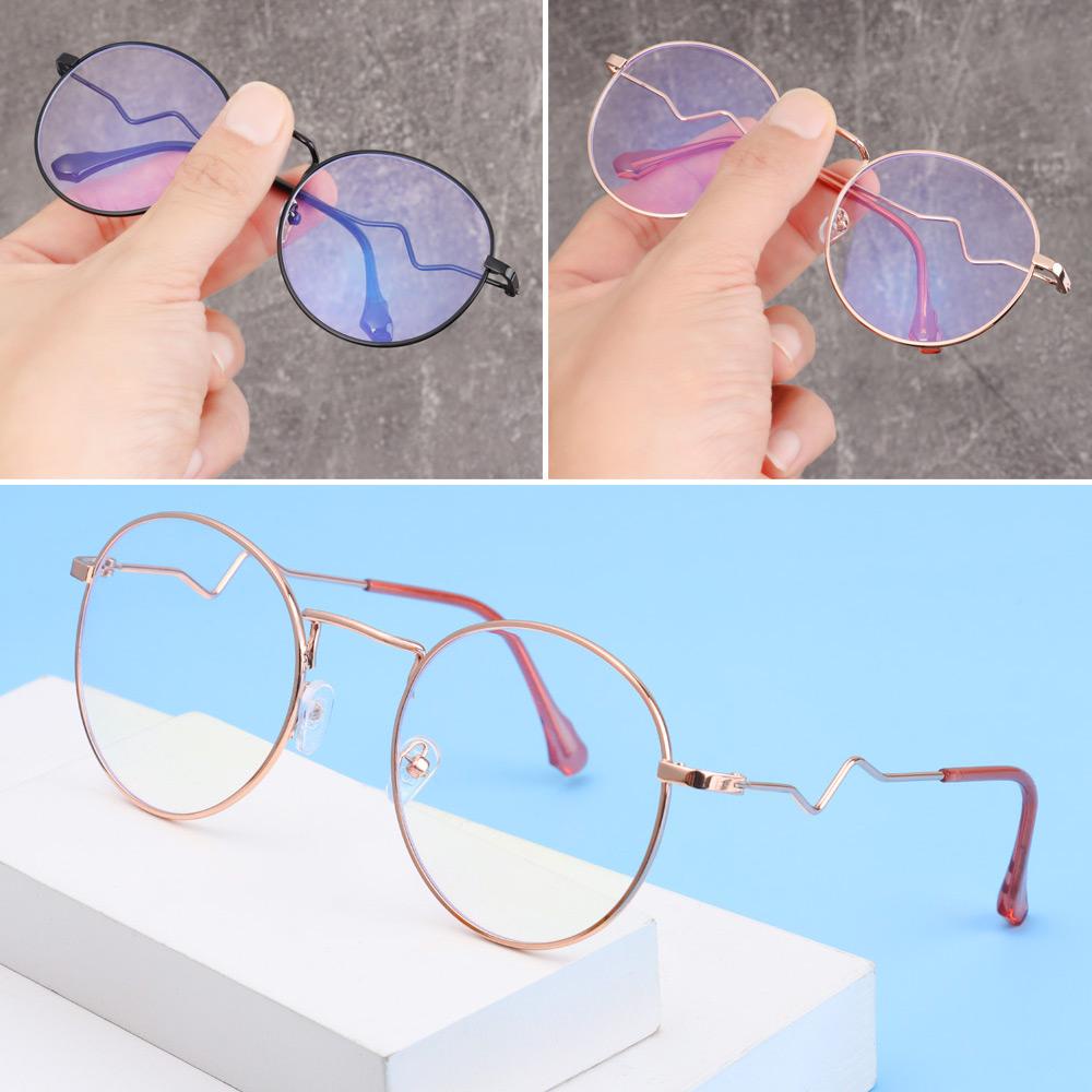 Lily Vintage Bulat Miopia Kacamata Unisex Wanita Fashion Anti-Letih Berlian Studded Eyewears