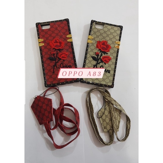 SOFCASE MOTIF BAHAN KULIT OPPO A83 DAPAT TALI GANTUNGAN-BENUA DUNIA