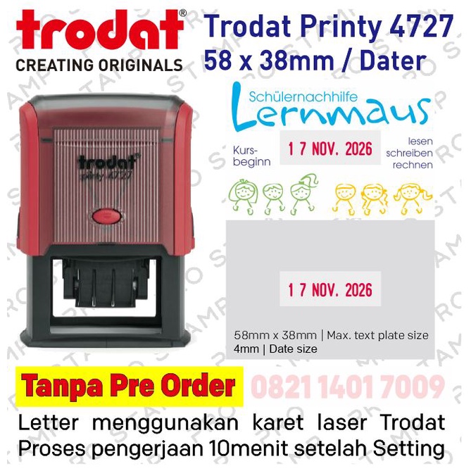 

Stempel Otomatis Custom + Tanggal Trodat 4727 (Ukuran 60x40 mm)