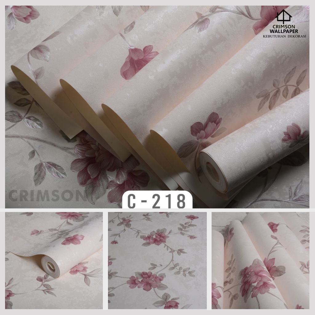 WALLPAPER VINYL DINDING MOTIF BUNGA PREMIUM