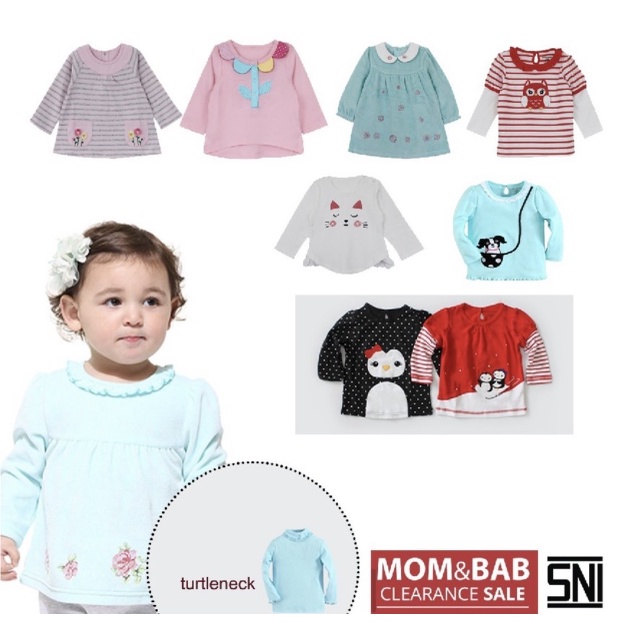 Mom N Bab 6-18M Premium Blouse dan Kaos Atasan Anak Lengan Panjang CBKS