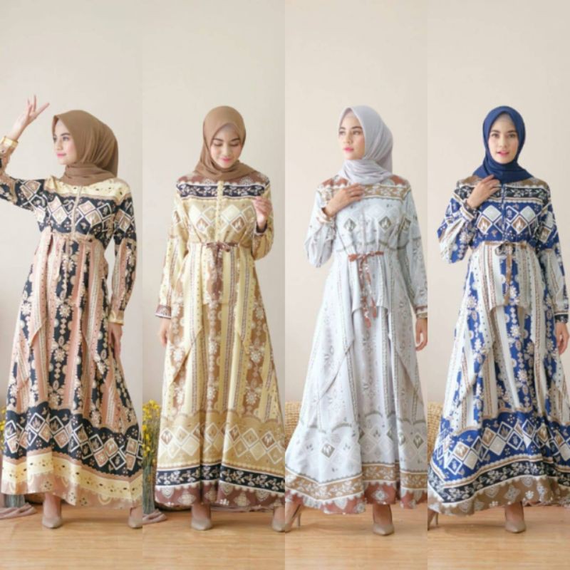Khalwa Dress By DYN / Gamis Satin Impor | Shopee Indonesia
