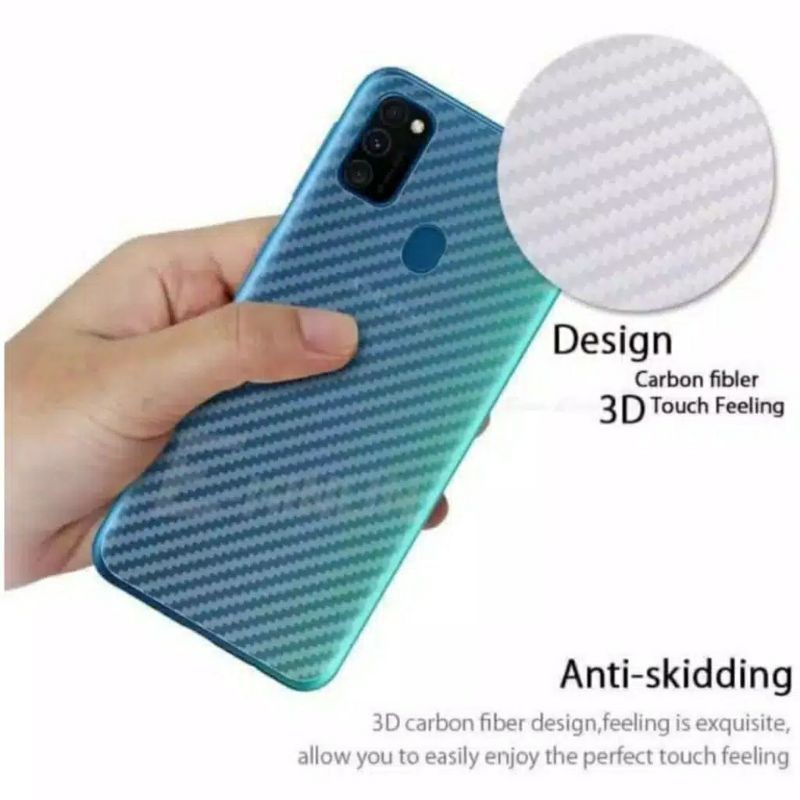 Garskin Carbon Samsung A02s A13 4G A12 A11 A03s A30s A50s Back Screen Protector Transparant Skin