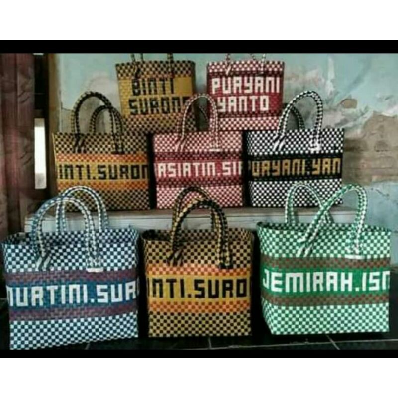 tas anyaman plastik+nama
