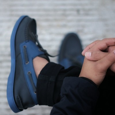 Bradleys ZAPATO FIT NAVY BLACK Sepatu Sepatu Kulit Pria