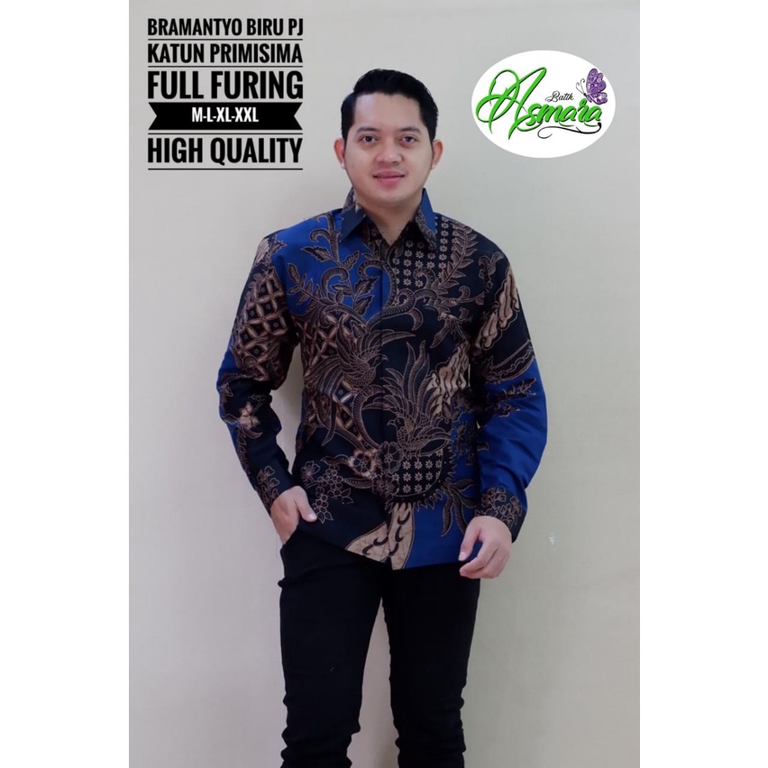 BRAMANTYO BIRU ASMARA BATIKSOLOAMANAH BAJU KEMEJA BATIK SOLO PRIA LENGAN PANJANG PENDEK LAPIS FURING ATASAN BATIK PREMIUM MODERN KATUN HALUS WIJAYA KUSUMA ALASKA PINK DEWO CEMANI LENTERA PRAJA BUMI LISANG GENI KLABANG ASMARA PEKSI JIWO KENCONO UNGU UKAIL