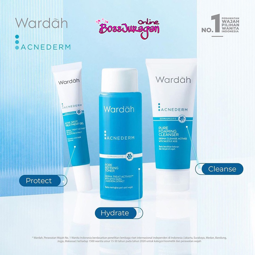 (BOSS) WARDAH Acnederm Series | WARDAH ACNEDERM Mengatasi Jerawat Dan Bekas Jerawat - WARDAH ACNE DERM