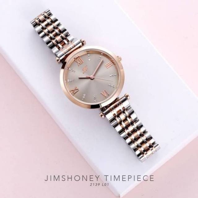 Jam tangan wanita Jt 2139 original Jimshoney jam stainless steel import murah anti air cod realpic-6