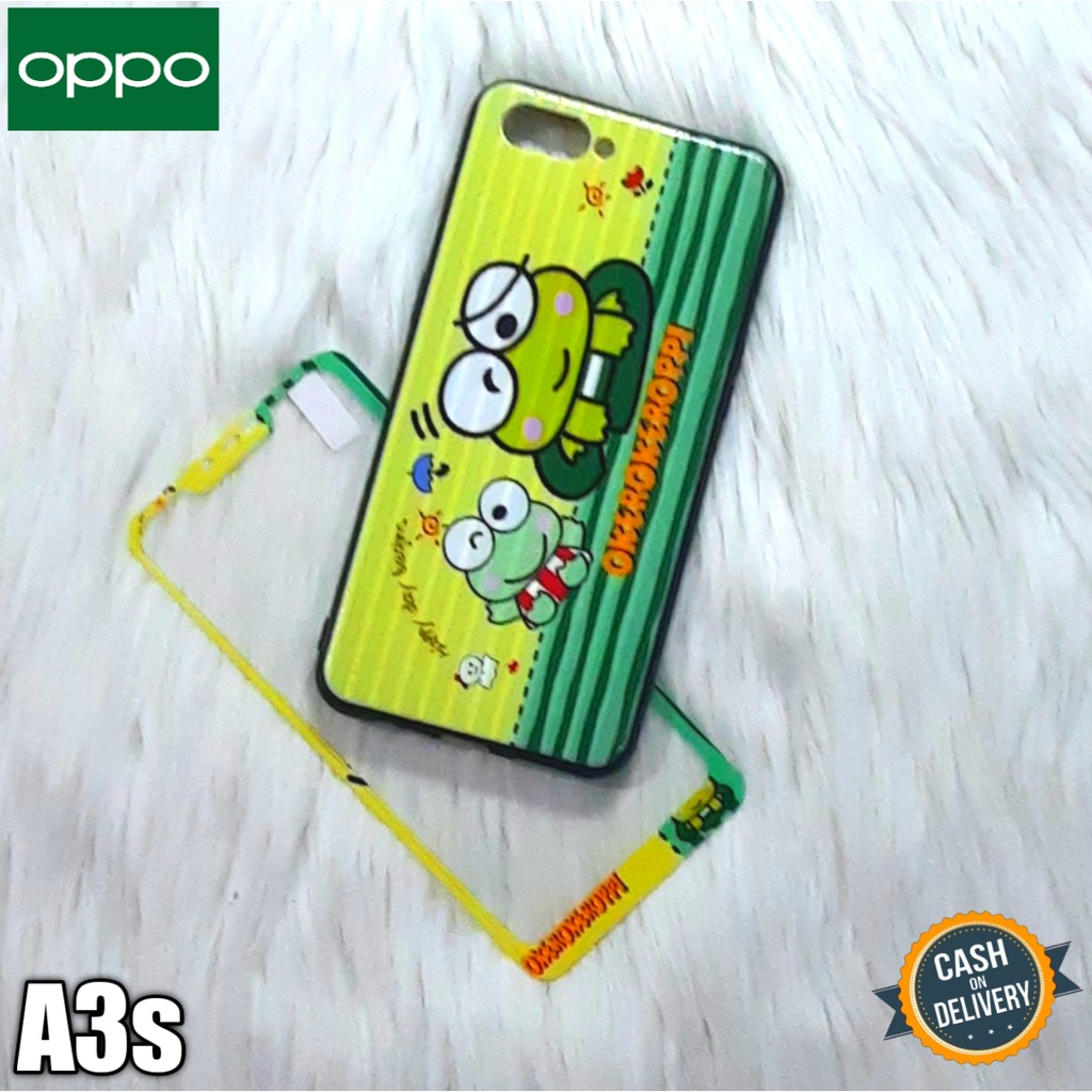 oppo A3s case 360 motif + tempered glass silikon hp softshell softcase