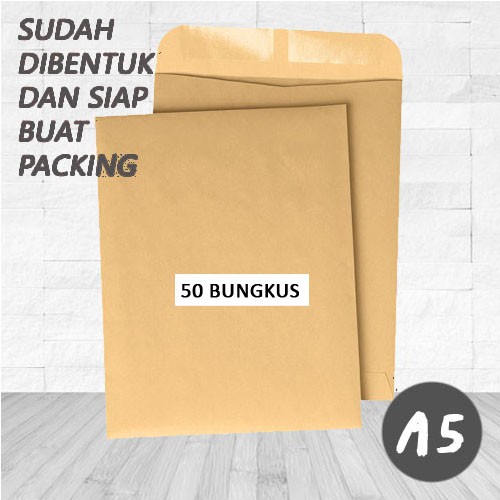 

Amplop Packaging Olshop Cokelat Polos Samson Craft A4 19x16cm Kertas Amplop Paking Online Shop