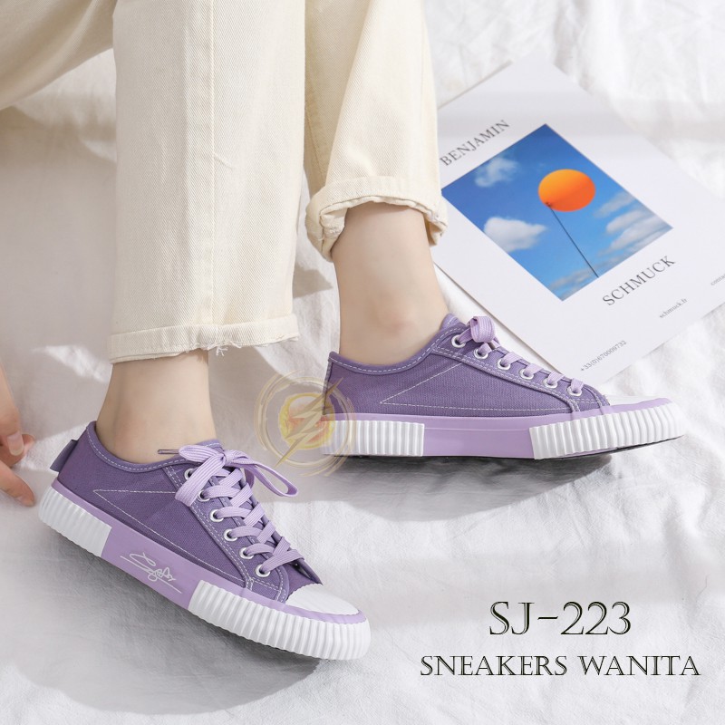 【Mon.a】 Sepatu Sneakers Wanita Casual Wear ala Back To School Import Kualitas Super Premium Mona 223