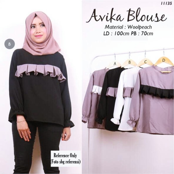 Atasan muslimah baju blus polos Avika Blouse