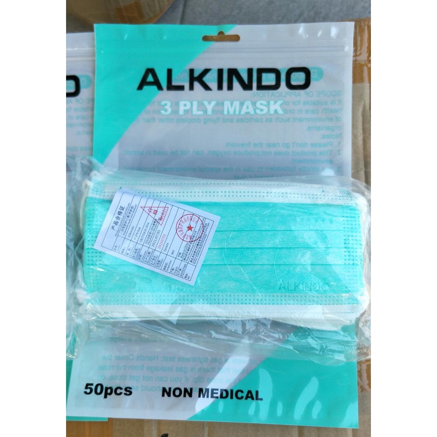 Masker Alkindo &amp; Mouson 3ply Per Box isi 50pcs