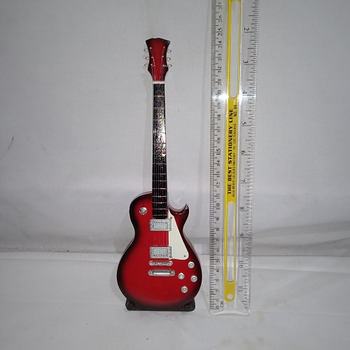 Miniatur Gitar Elektrik Model Lespaul/Ibanez Bahan Kayu Free Dudukan/Stand Holder Tinggi Gitar 25 cm Warna Bisa Pilih