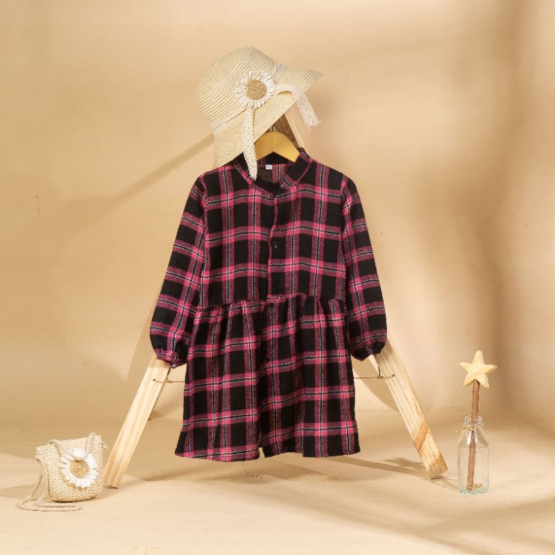 Vohara Dress Flanel anak 1-6 tahun Dress Anak Murah Tunik Anak Flanel