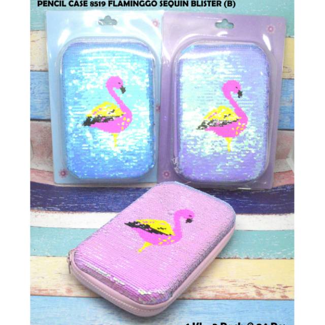 

Kotak pensil seQuin blister warna warni karakter flamingo / Unicorn
