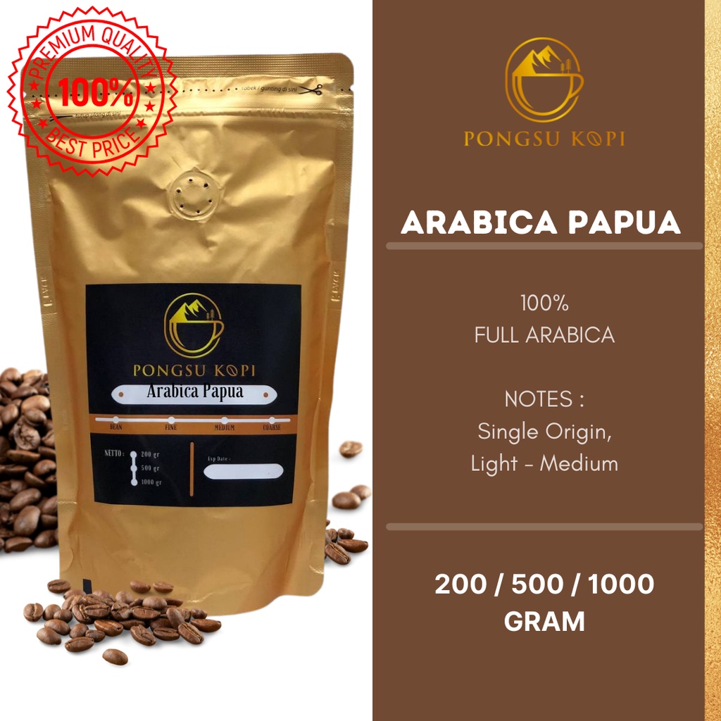 

Kopi Arabika Papua Wamena 200 Gram - BUBUK / BIJI - Premium Arabica Coffee