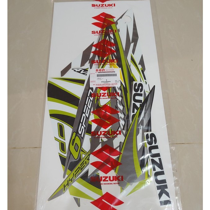 Stiker Bodi & Lis Body & Striping Satria Fu 2012 Hijau Abu Original
