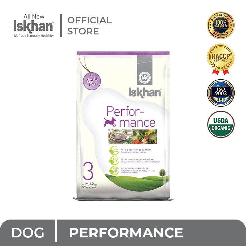 Iskhan Dog Grain Free Performance 1.2kg Freshpack Iskhan Dog Food Grainfree