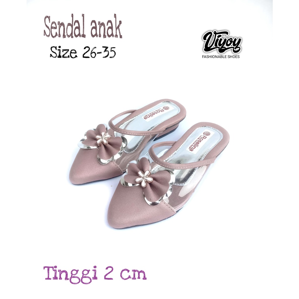 Sandal Heels Anak Wanita Mules Formal kekinian Hak 2cm