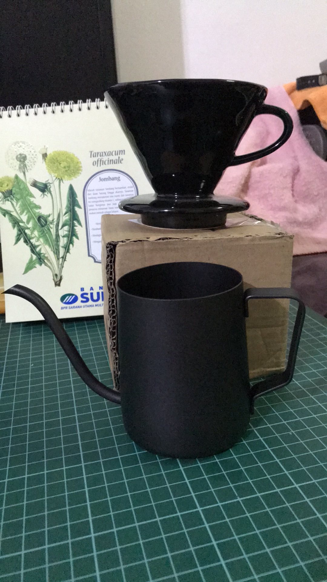 Teko Leher Angsa Ceret Kopi Stainless Steel Gooseneck Kettle V60 Pour Over Drip Maker Pot Hitam