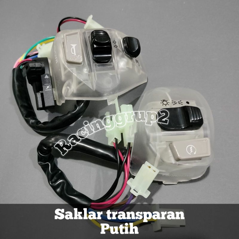 PROMO Saklar Transparan Set Kiri Kanan Mio Sporty Mio Soul _ putih