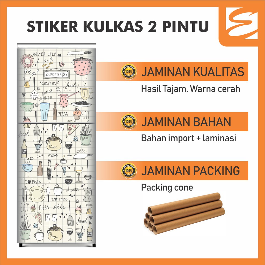  Stiker  Kulkas  2 Pintu Kitchen Sticker Kulkas  Shopee  