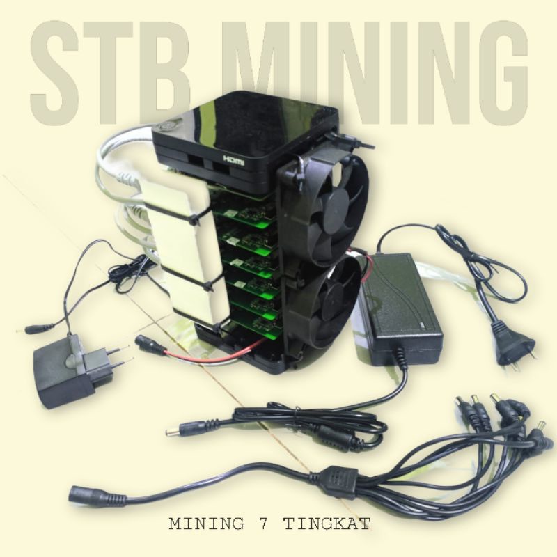 PAKET LENGKAP STB MINING 7 TINGKAT B860H / HG680P AUTORUN, STB MINING