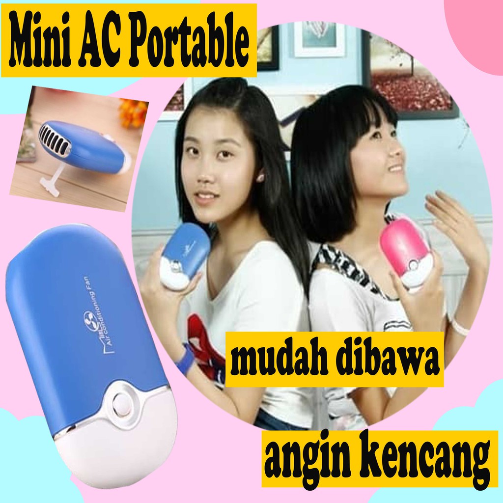 Kipas Angin Ac Mini Air Conditioning Fan Rechargeable Usb Cable
