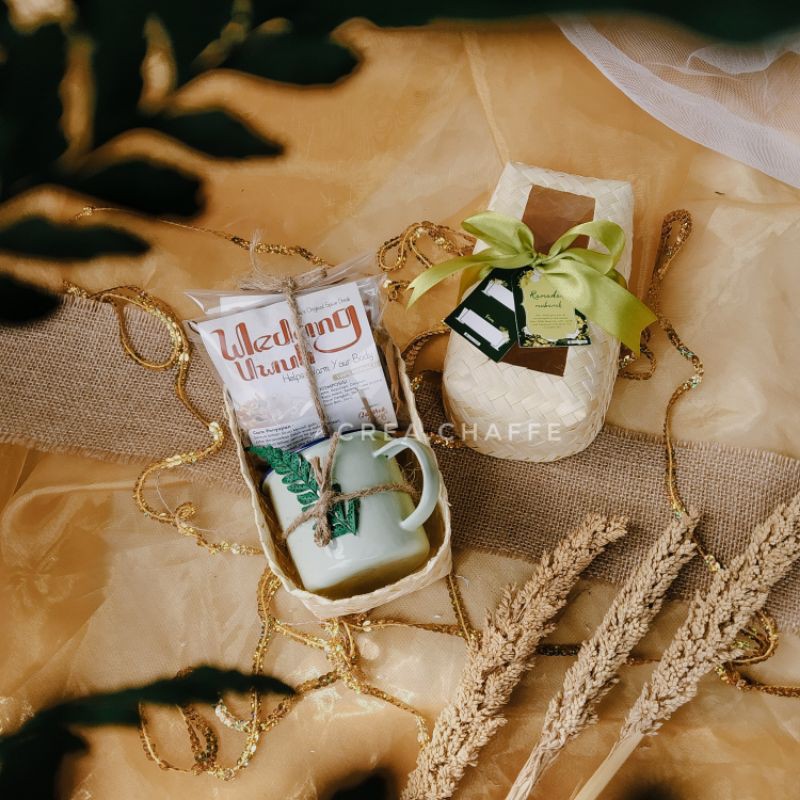Mini Hampers Wedang Uwuh & Mug Enamel. Souvenir natal idul fitri, pernikahan, ramadan, pengajian,