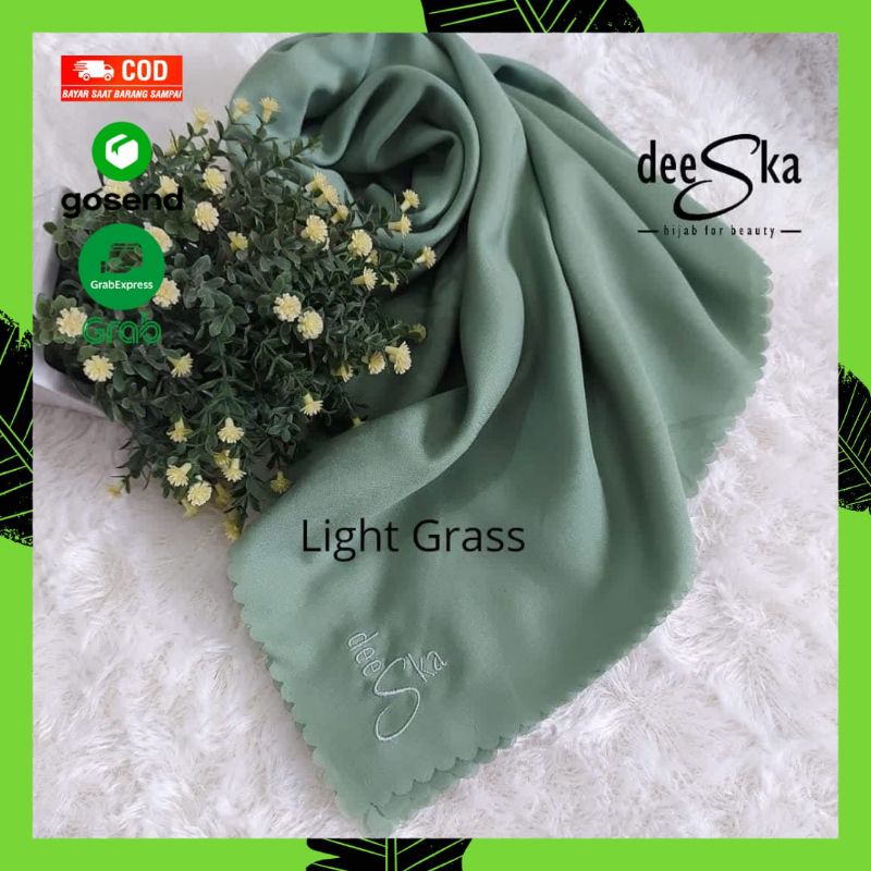 Kerudung Hijab Jilaba Deeska Deska Polos Plain Liza Light Grass Voal Ultrafine Segi Empat Original