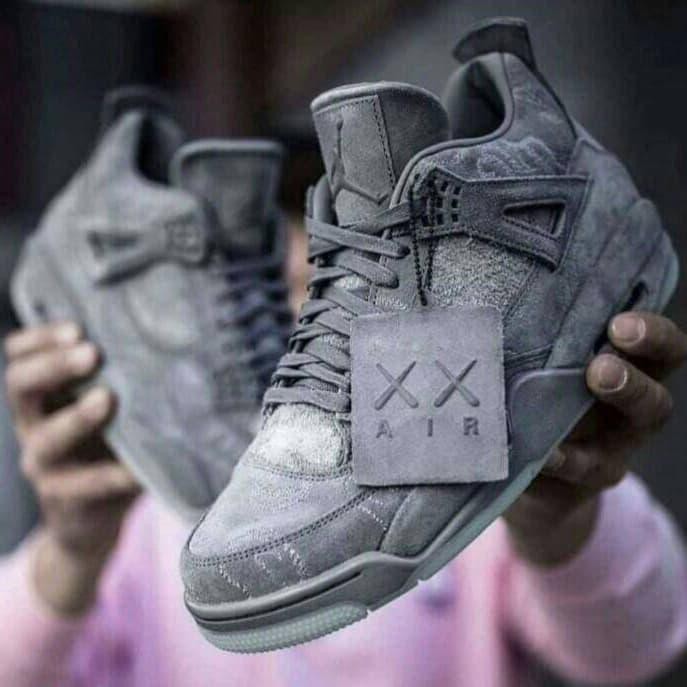 Sepatu Nike Air Jordan 4 KAWS Retro Cool Grey Premium Original Sneaker