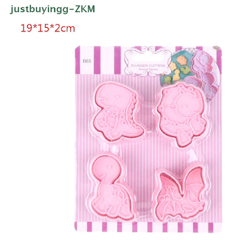 4 Pcs Cetakan Pemotong Biskuit Bentuk Kartun Dinosaurus