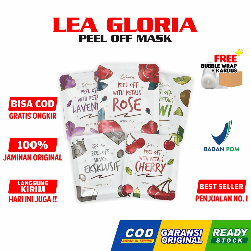 Masker Peel Off Mask By Lea Gloria Masker Model Topeng 15gr BPOM Original