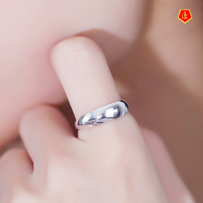 [Ready Stock]Couple Glossy Silver Ring