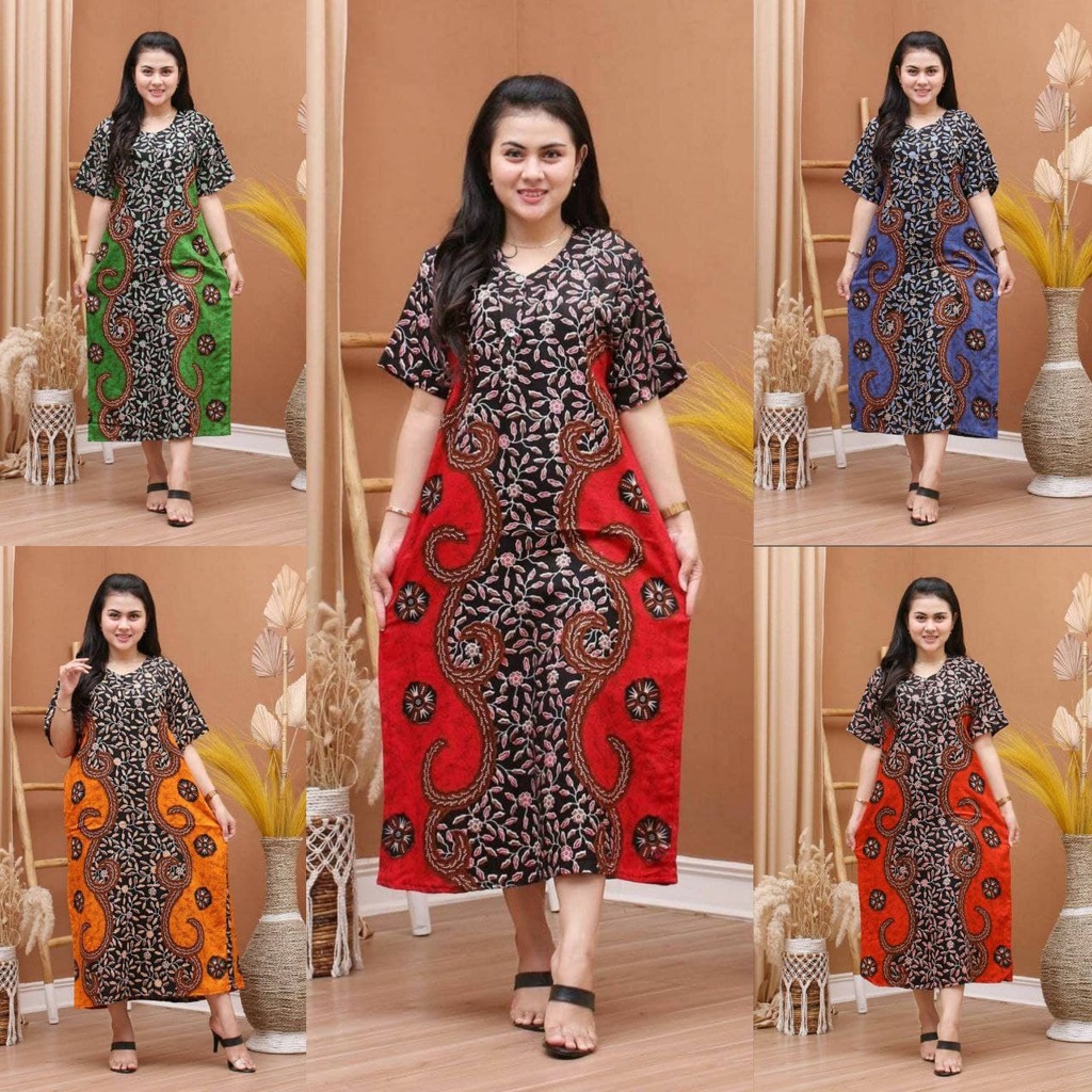 Daster Batik Prass - Motif Abstrak - Leher Kancing - Busui - Bumil - Centini Hitput-6