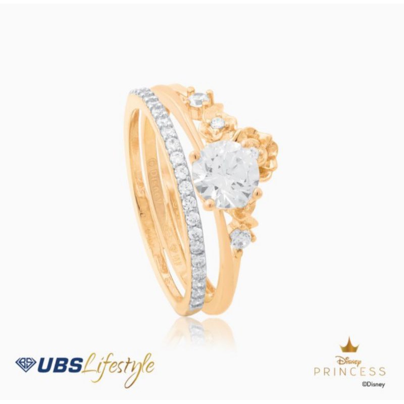 CINCIN EMAS UBS DISNEY PRINCESS BELLE - 17K GOLD - CCY0135