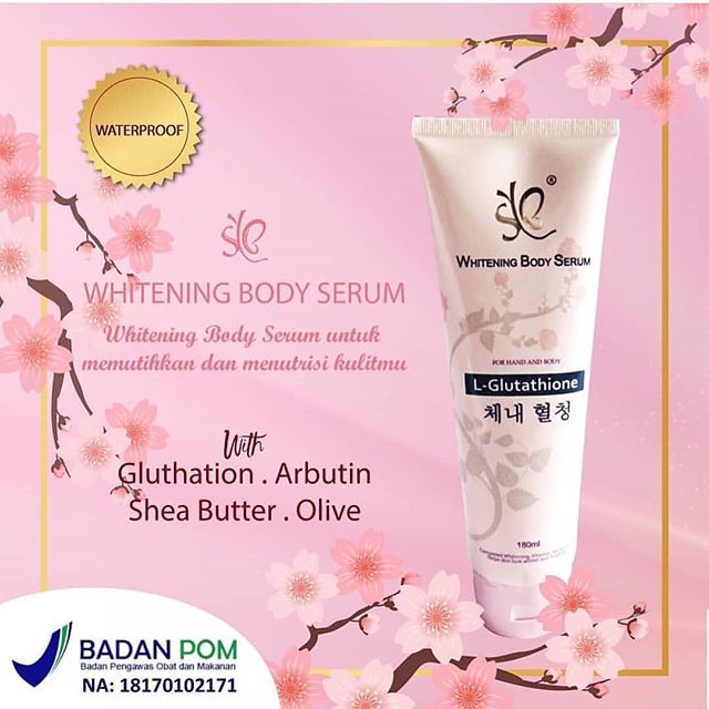 SYB Body Serum Whitening L-Glutathione / Sparkling With Glitter / Collagen by Mecca Anugrah BPOM