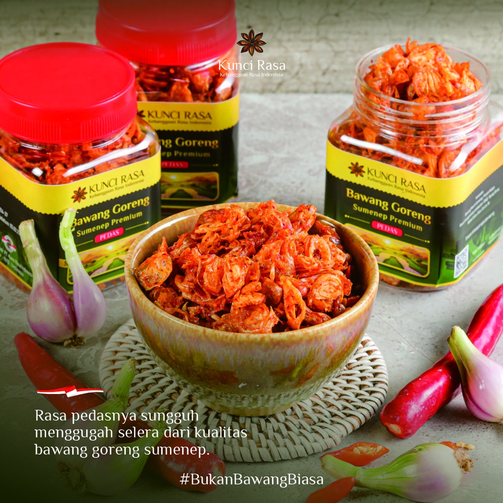 

Cemilan Ringan Bawang Goreng Kunci Rasa PEDAS (50gr)