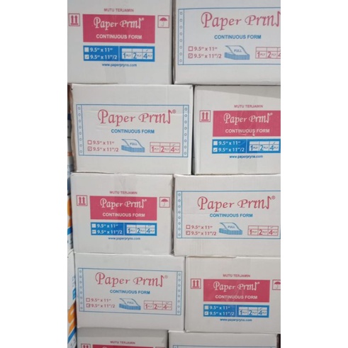 

CONTINUOS FORM PAPERPRYNS 9,5 X 11/2 4PLY PRS, BAGI 2 ISI FULL