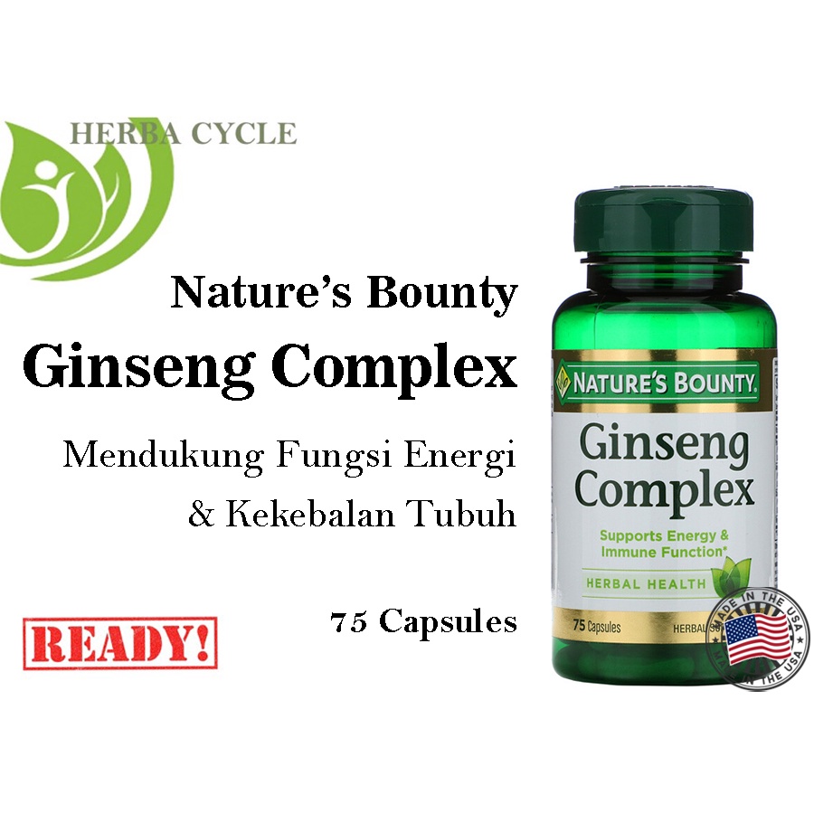 Natures Bounty Ginseng Complex 75 Cap Vitamin Ginseng Ori USA